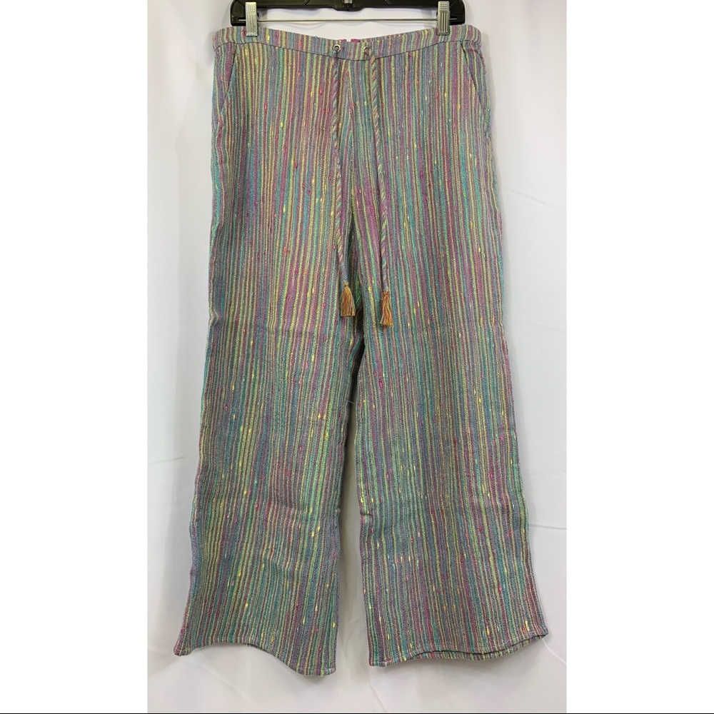 MAJORELLE Theo Rainbow Cropped Wide Leg Pants L